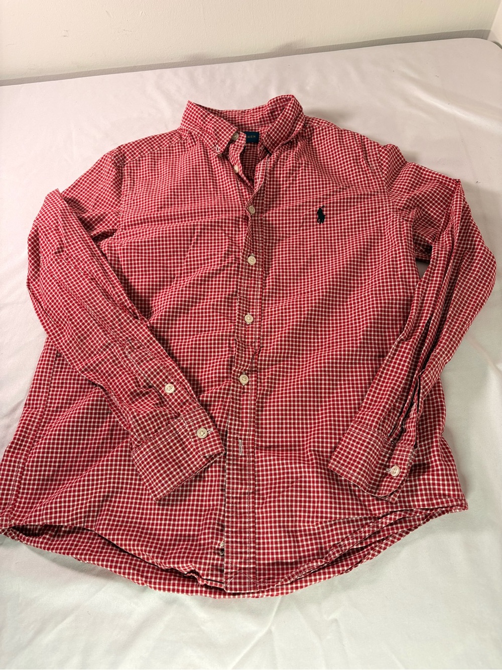 Ralph Lauren Red & White Gingham Button-Down Shirt